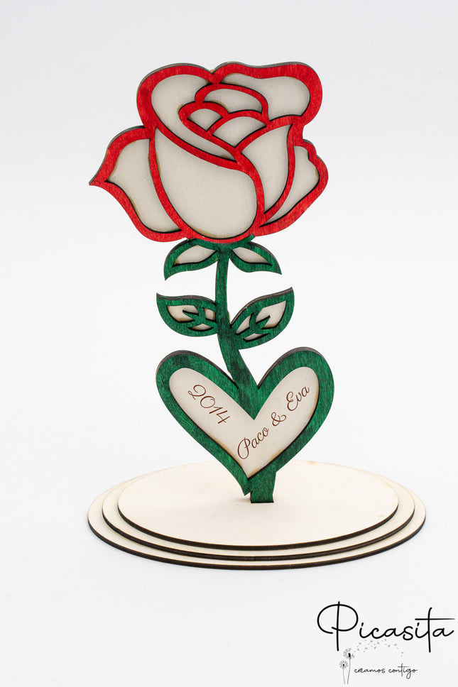 Holzblume zum Valentinstag