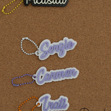 3D-gedruckte Schlüsselanhänger mit Namen