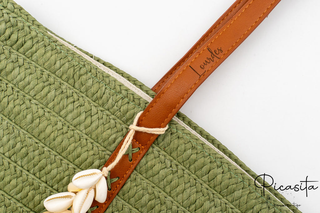 Personalisierte Raffia-Tasche