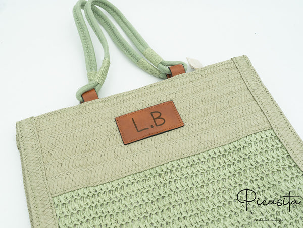 Personalisierte Raffia-Tasche