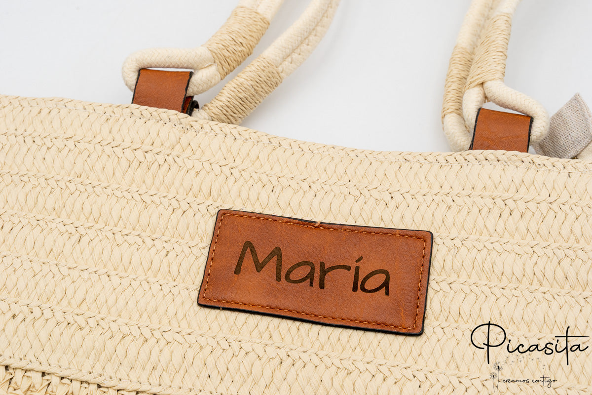 Personalisierte Raffia-Tasche
