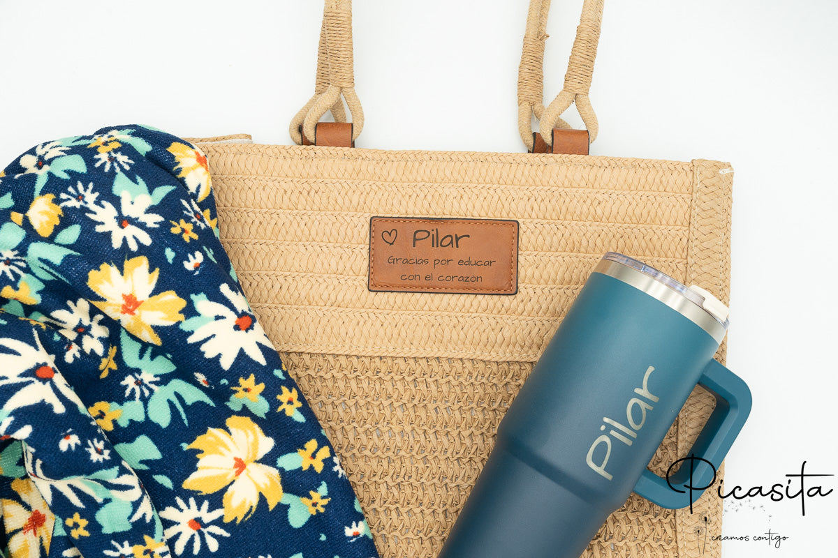 Personalisierte Raffia-Tasche