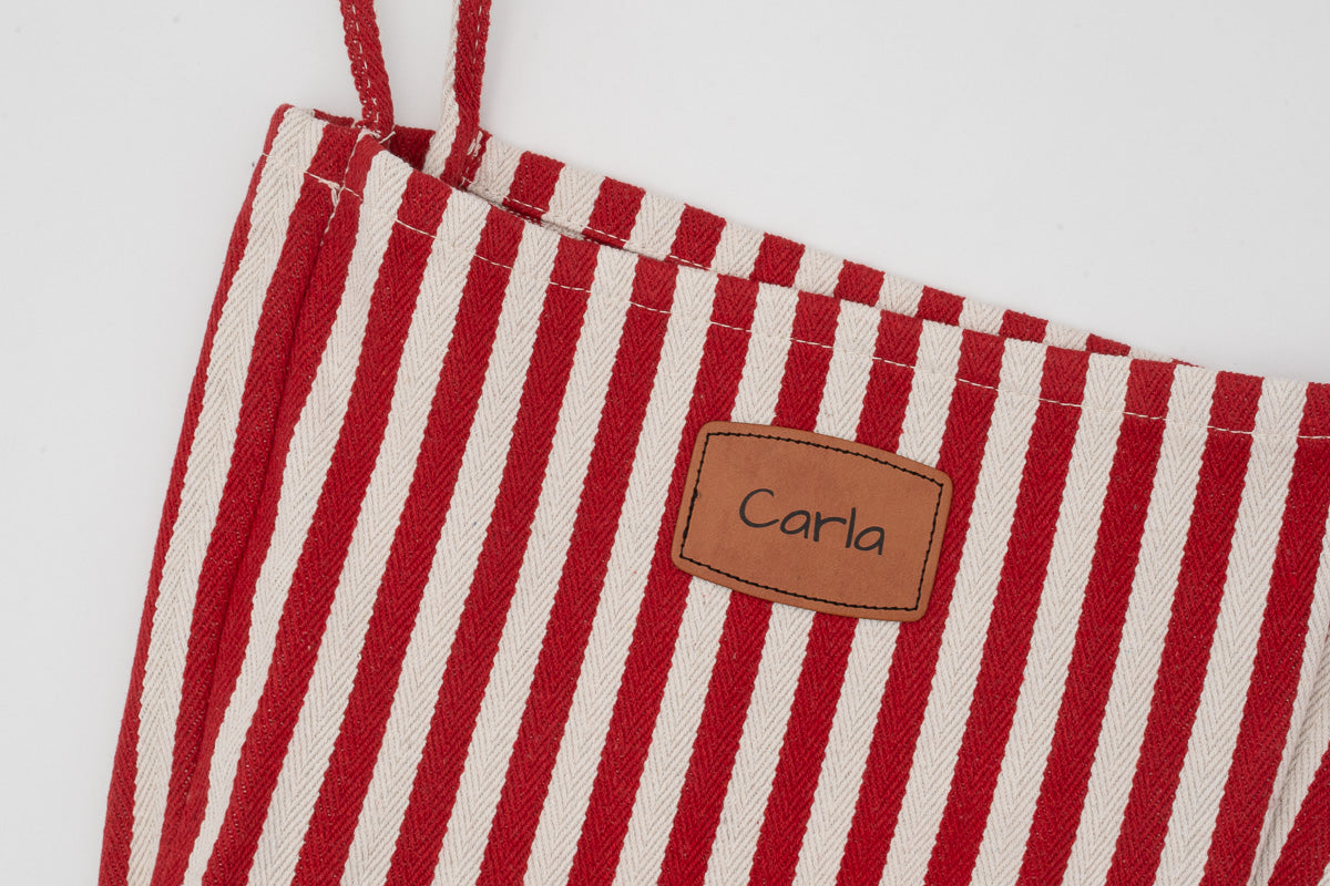 Personalisierte Tragetasche mit PU-Lederpatch