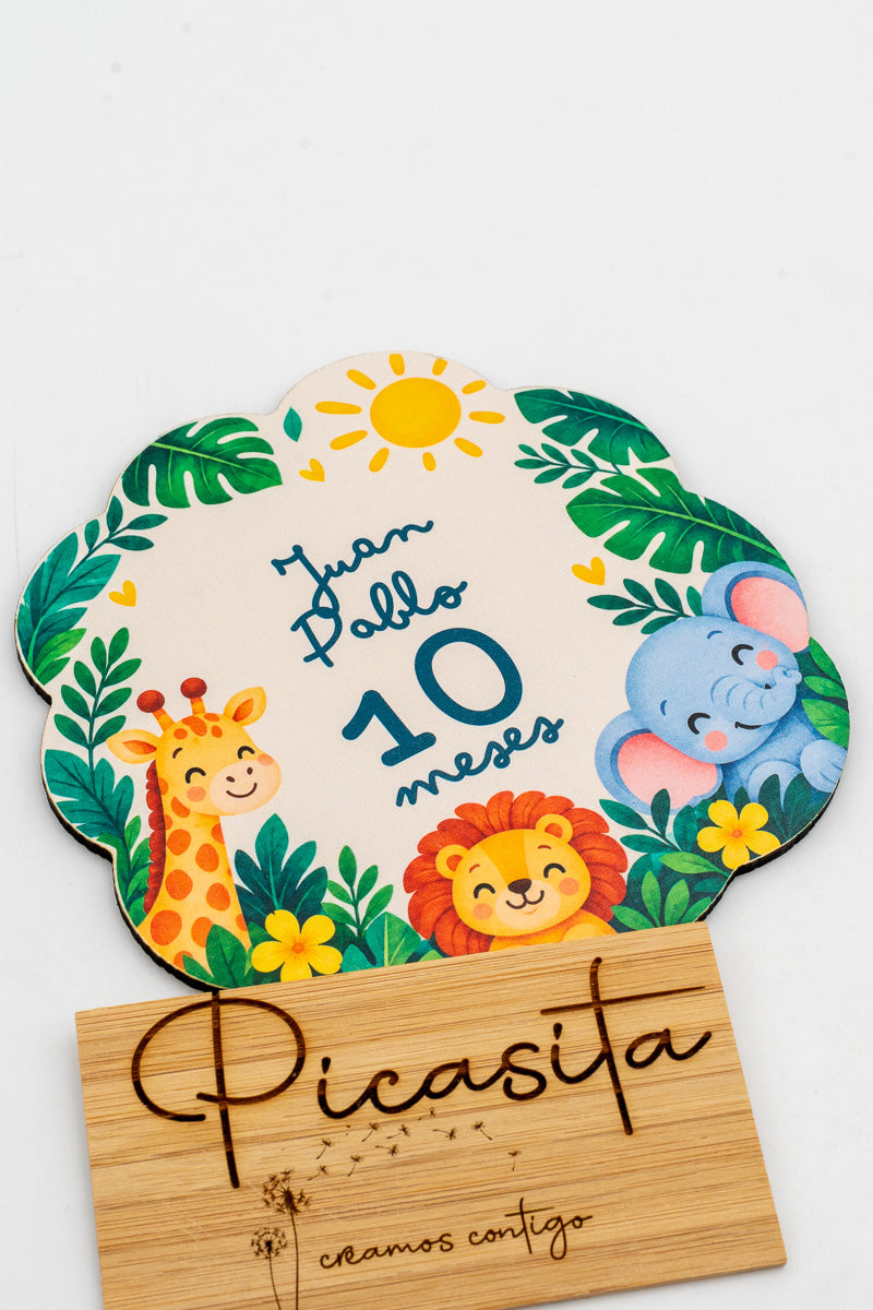 Personalisierte Meilensteinkarten aus Holz für Babys