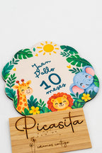 Personalisierte Meilensteinkarten aus Holz für Babys