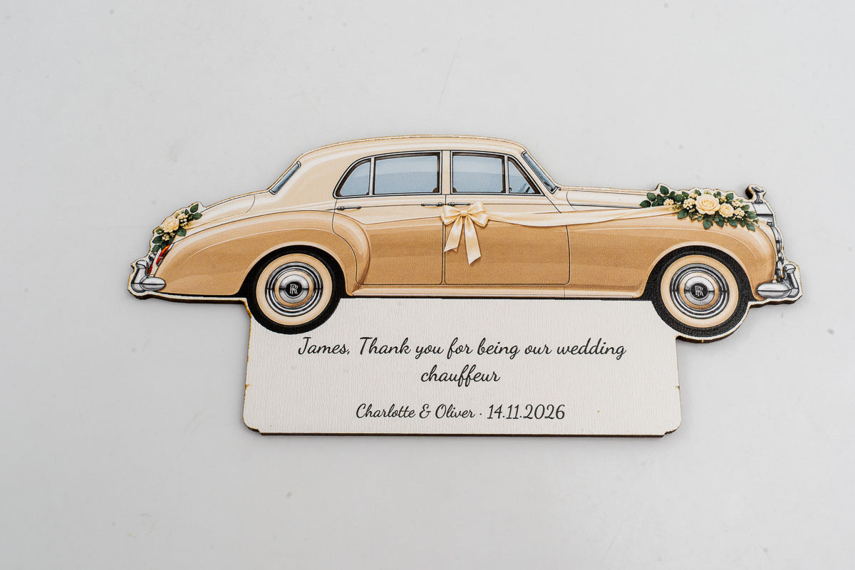 Möchtest du mein Hochzeitschauffeur sein? — Personalisiertes Holzschild