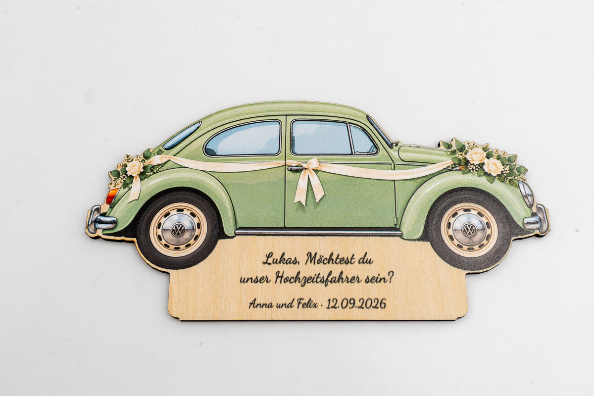 Möchtest du mein Hochzeitschauffeur sein? — Personalisiertes Holzschild