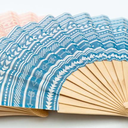 Abanicos de Madera y Tela Estampados Personalizados