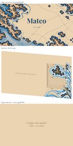 Digitale Darstellung: Personalisierte Uhrenbox für den Bräutigam — Atlas náutico. Holzbox mit 24 × 16 cm; Uhr nicht enthalten.
