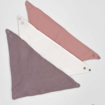 Baberos Muselina Rosa-Blanco-Salmon