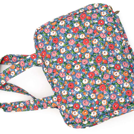 Bolsa de Cambio Doble Compartimento Flores Verde