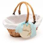 Korb 20x15x8,5 mit 2 Griffen und weißem Stoff