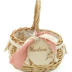 Korb 15x15x9 mit 1 Griff und weißen Quasten