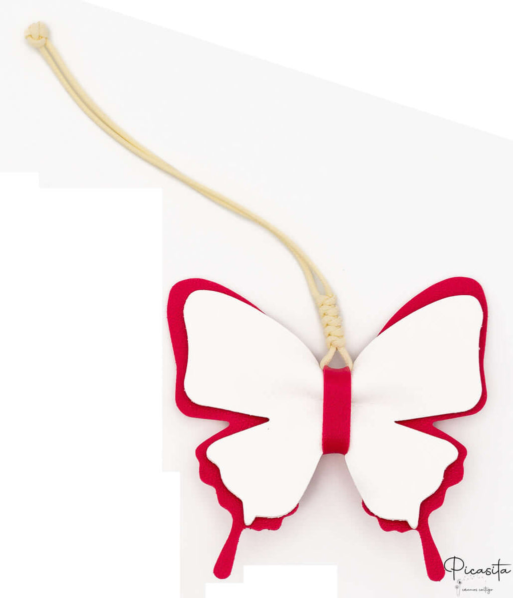 Colgantes para Bolsos de Cuero PU Mariposa Rojo