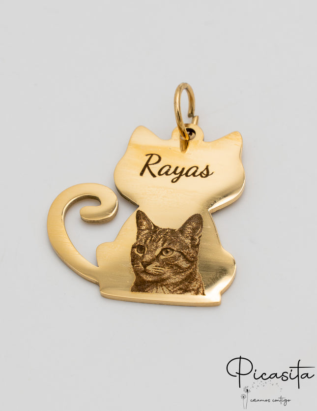 Llavero de Gato con Foto y Nombre