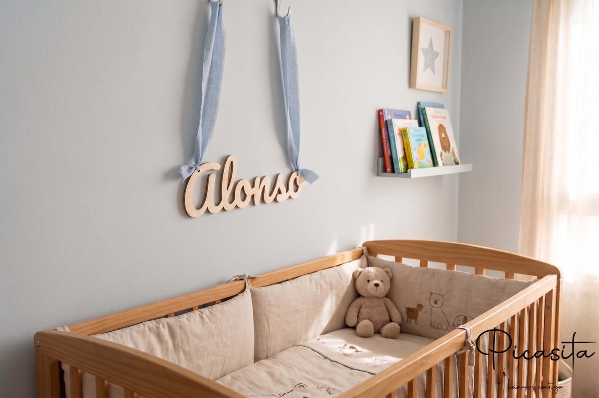 Nombre en madera de 30 cm para la pared