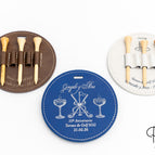 Runde 5 T-Shirts (95mm) / Blau - Silber