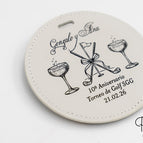 Runde 5 T-Shirts (95mm) / Weiß - Schwarz