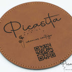 Rund / Schwarz auf Braun