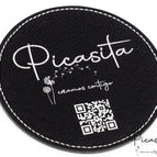 Rund / Silber auf Schwarz