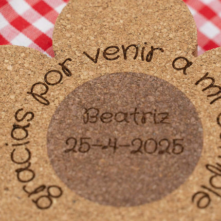 Posavasos de Corcho Natural Personalizados
