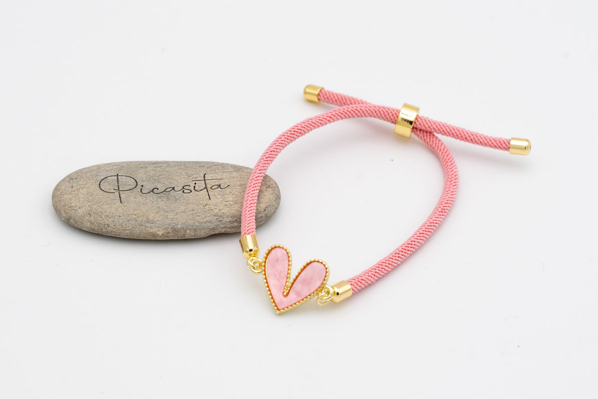 Pulsera Corazón Rosa Claro